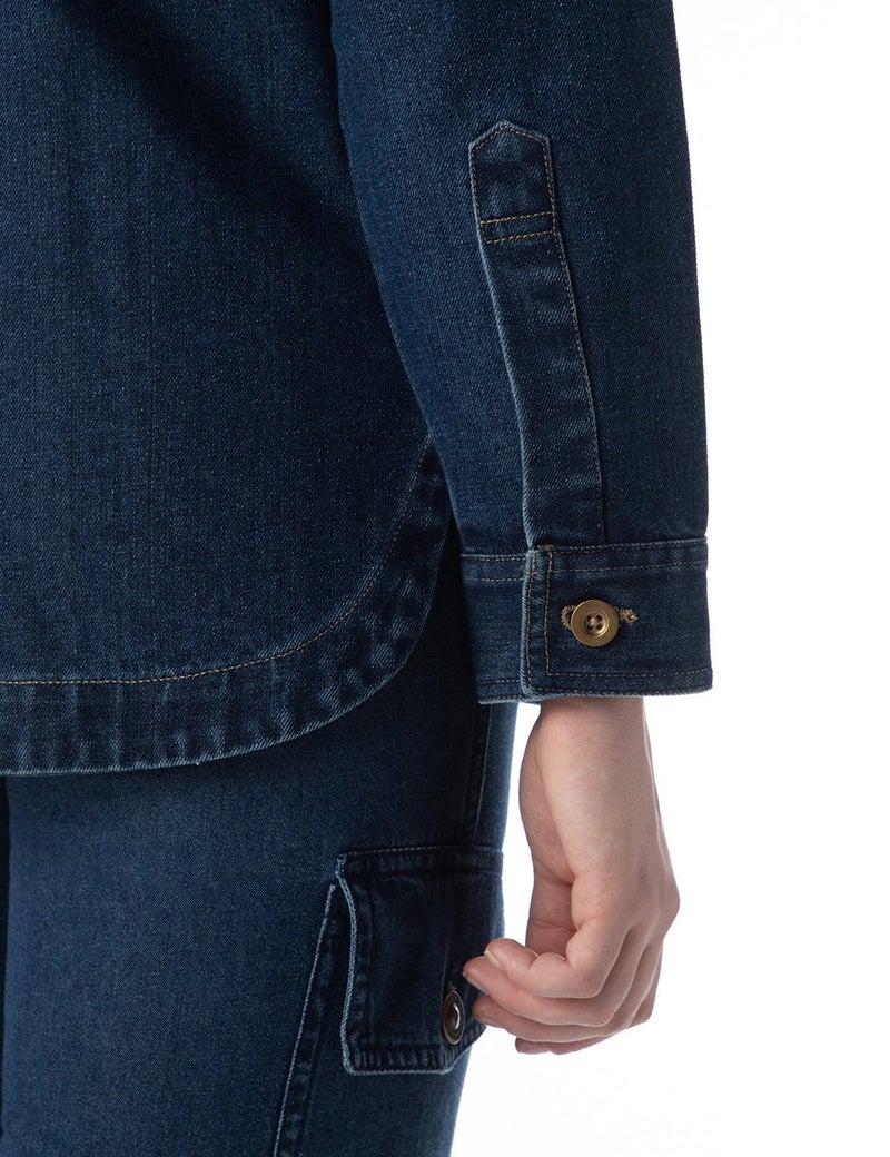 inkd Women's Overdyed Trucker Denim Jacket - Jacket for Women | 100% Cotton | Double Flap Pocket | Regular Fit | Full Sleeve Jacket - Image 4